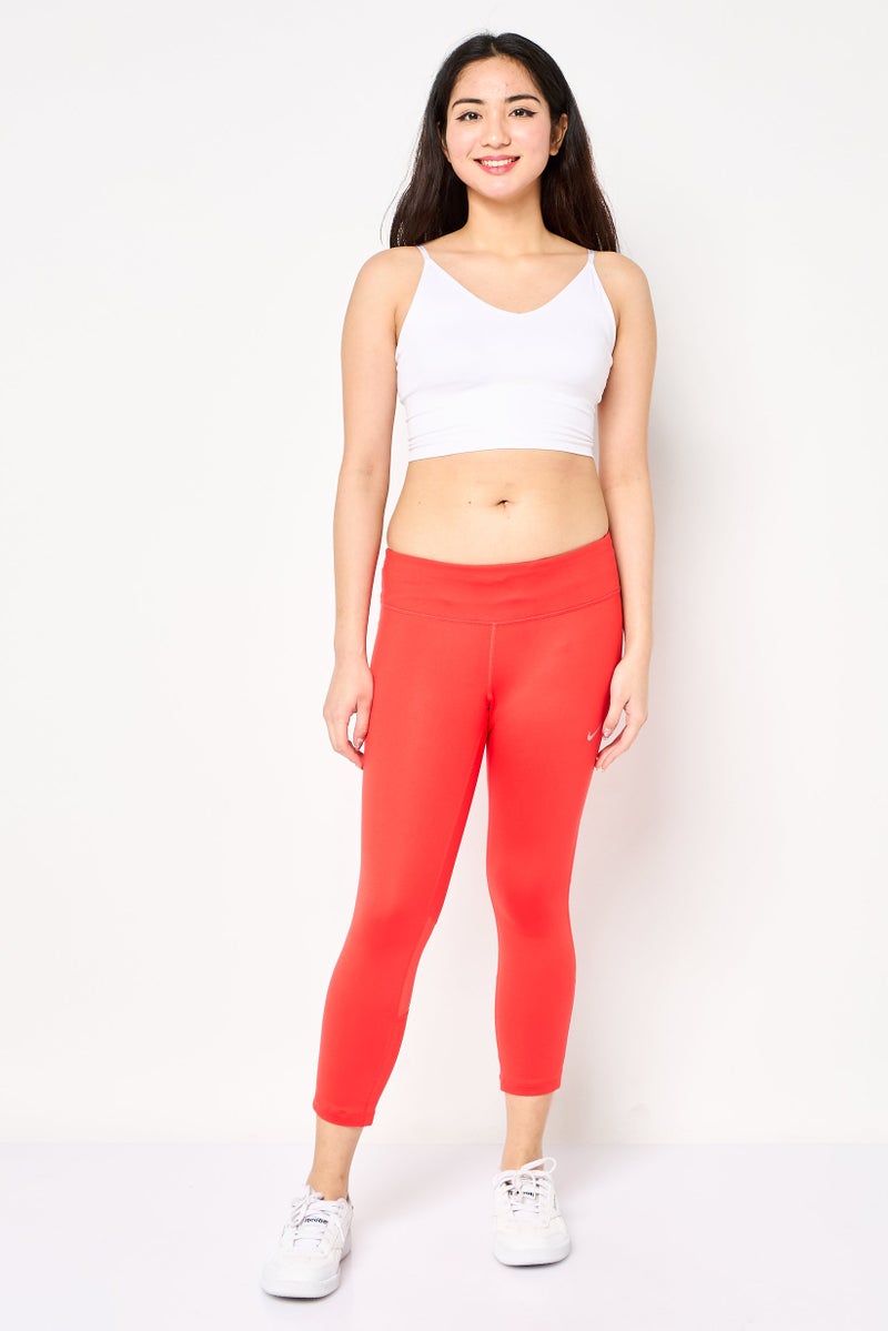 Nike Women Tight Fit Brand Logo Running Leggings, Red - Image 2